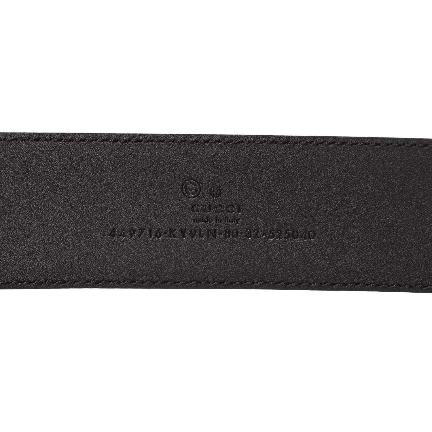 Gucci Monogram Dollar Calfskin 40mm Belt 80 32 Beige Ebony Testa di Moro 3 of 5