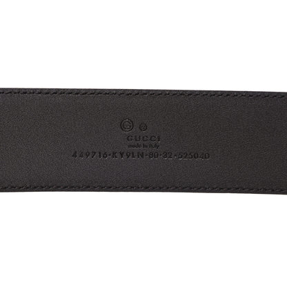 Gucci Monogram Dollar Calfskin 40mm Belt 80 32 Beige Ebony Testa di Moro 3 of 5
