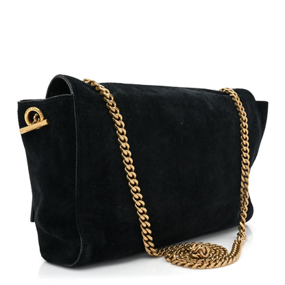 Saint Laurent Smooth Calfskin Suede Medium Reversible Monogram Kate Satchel Black 3 of 11