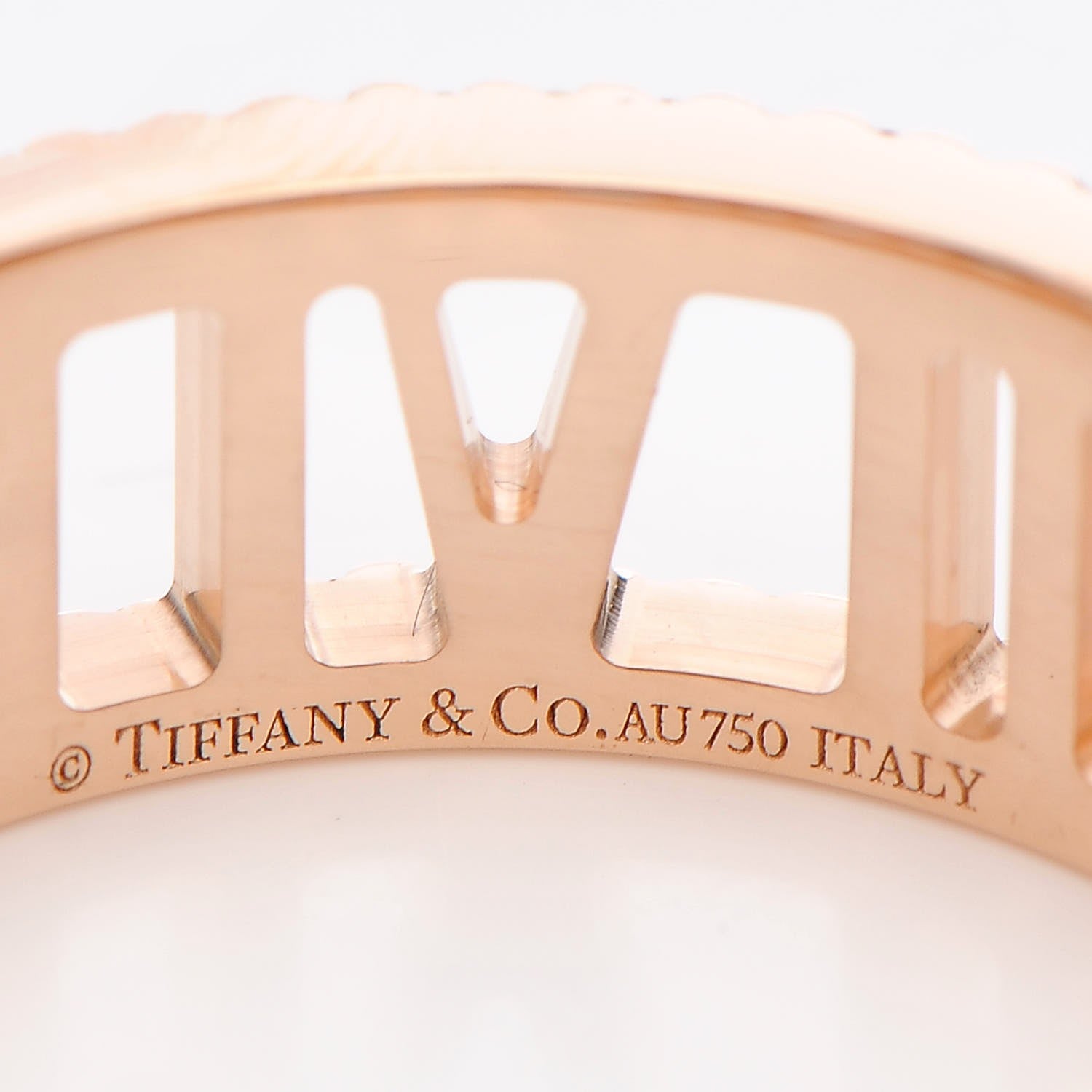 Tiffany 18K Rose Gold Diamond Atlas Open Pave Ring 56 7.5 4 of 5