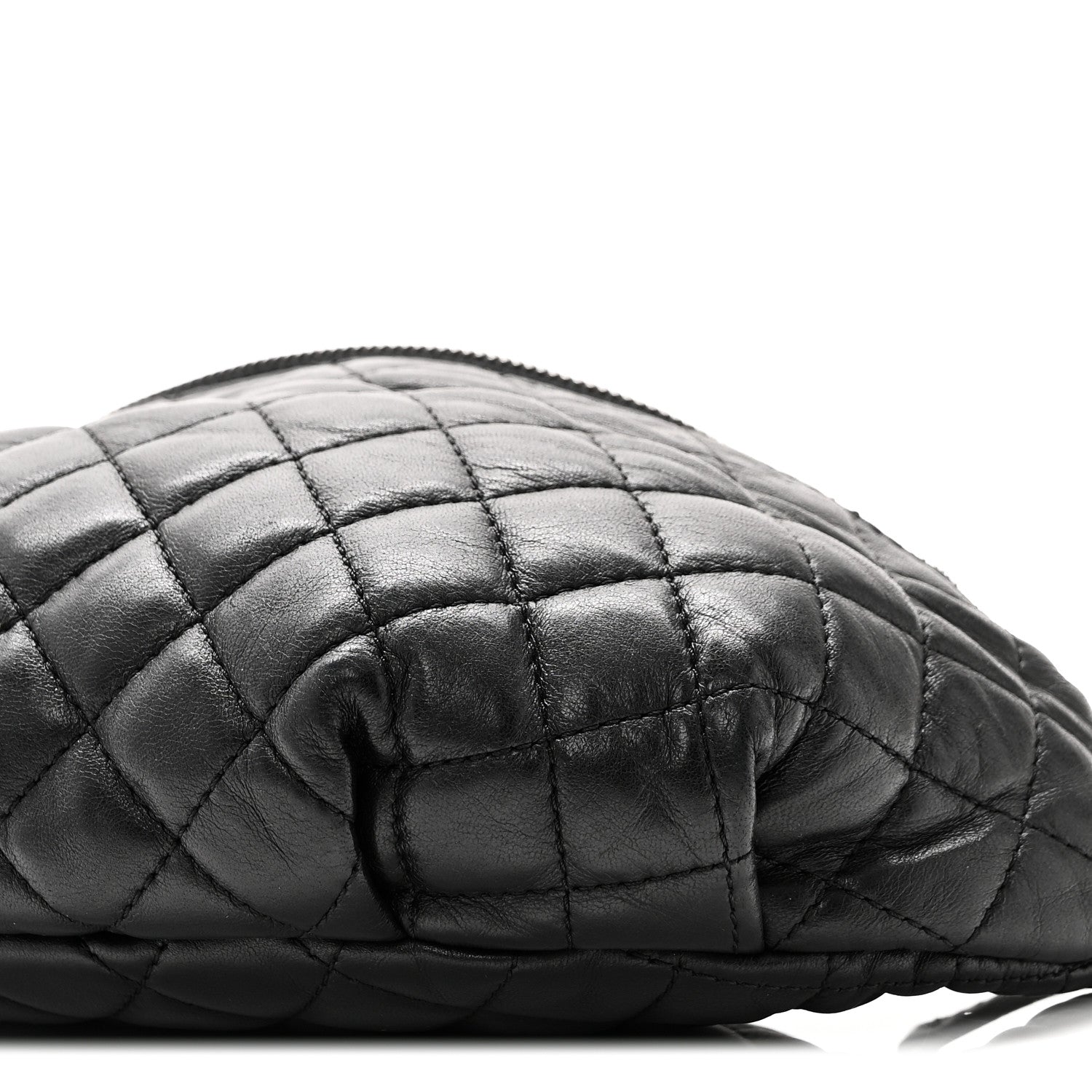 Chanel Lambskin Quilted Banane Waist Bag Fanny Pack Black 10 of 10