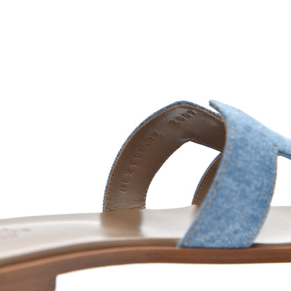 Hermes Denim Canvas Oran Sandals 39 Bleu Clair 8 of 9