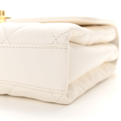 Chanel Lambskin Quilted Small CC Crystal Logo Chain Flap White 10 of 10