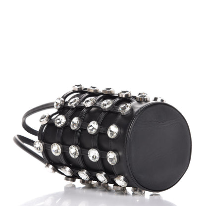 Alexander Wang Calfskin Crystal Embellished Roxy Mini Bucket Bag Black 4 of 7
