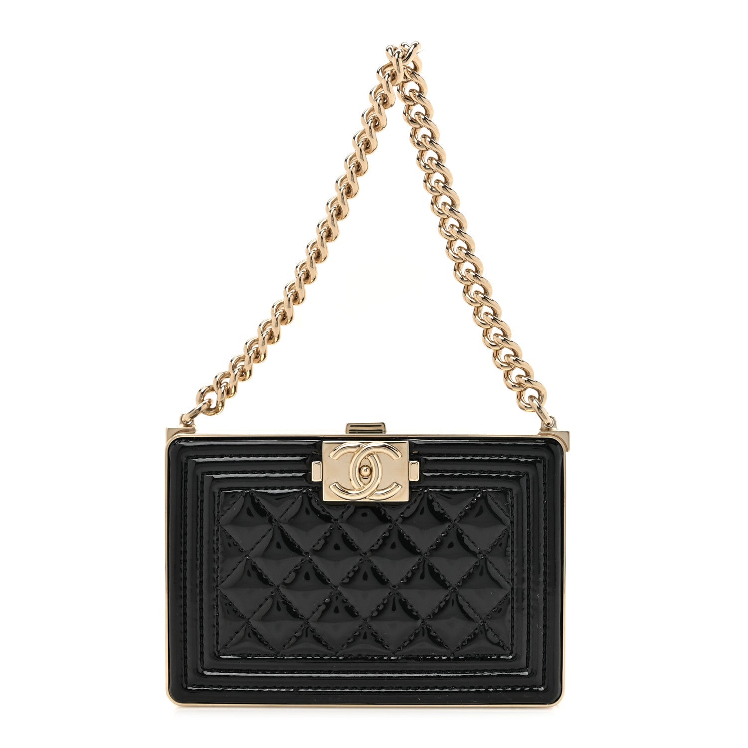 Chanel Patent Calfskin Boy Minaudiere Black 1 of 11