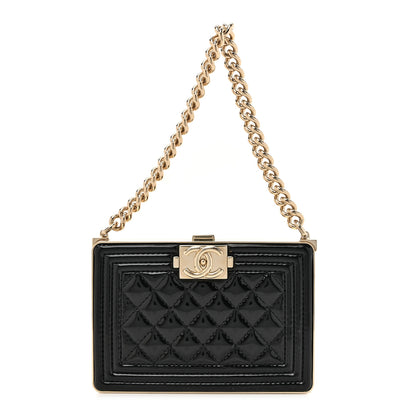 Chanel Patent Calfskin Boy Minaudiere Black 1 of 11