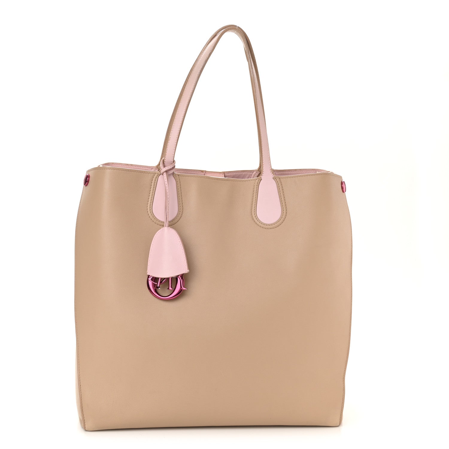 Christian Dior Calfskin Small Addict Shopping Tote Beige Pink 1 of 8