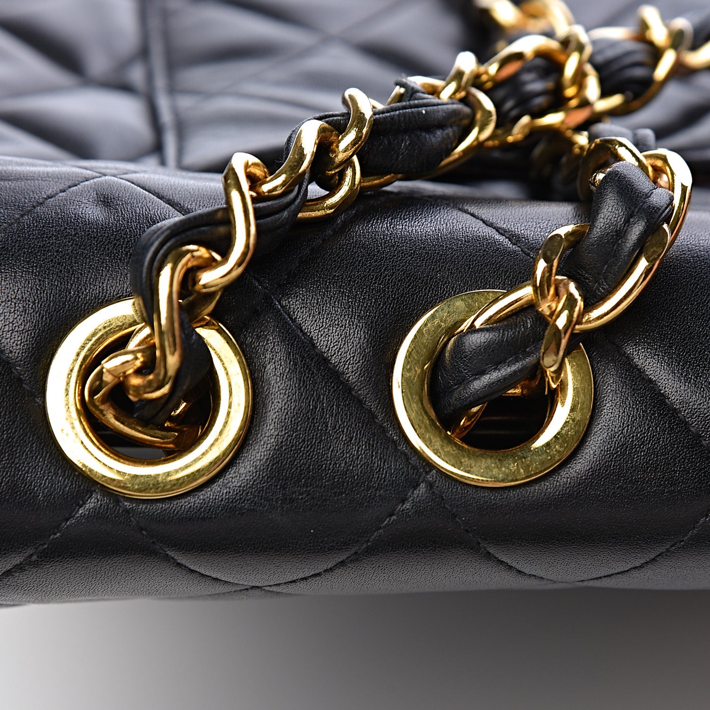 Lambskin Quilted XL Jumbo Single Flap Black