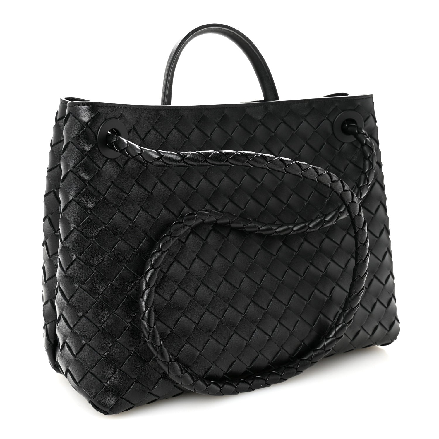 Bottega Veneta Nappa Intrecciato Medium Andiamo Shoulder Bag Black 3 of 9