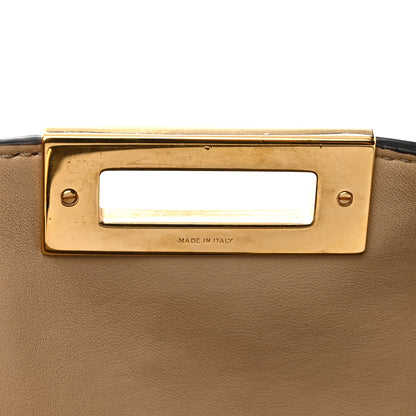 Fendi Vitello Seta Glazed Fabric FF 1974 Large Peekaboo X-Lite Maya Mogano Panna 7 of 11