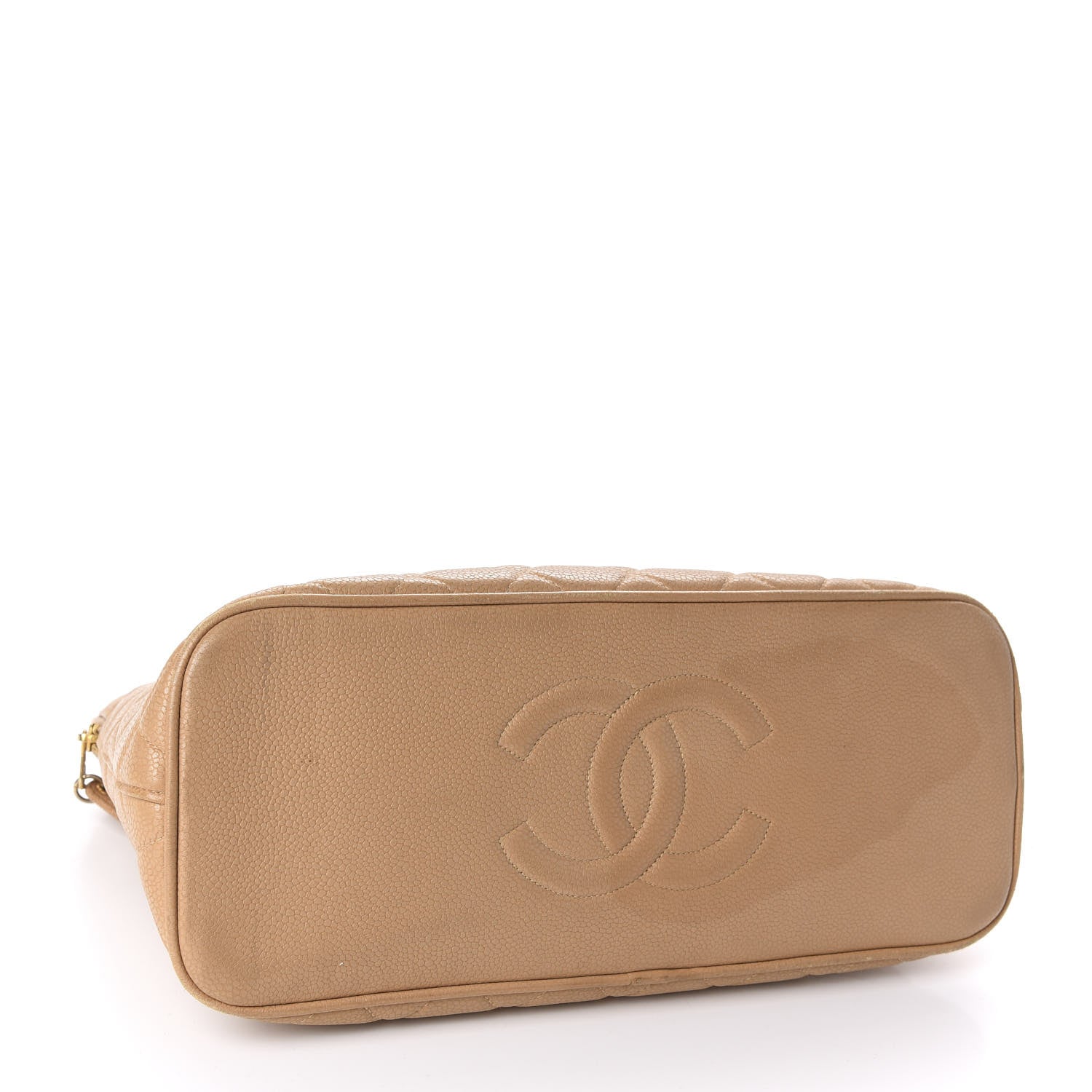 Chanel Caviar Quilted CC Tote Beige 4 of 12