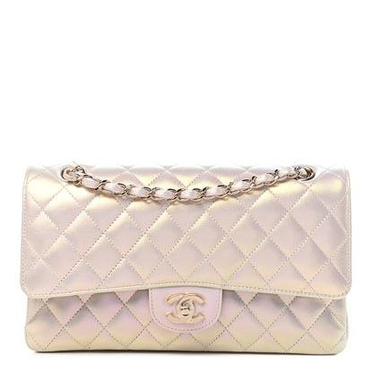 Chanel Iridescent Lambskin Quilted Medium Double Flap Ivory 1 of 9