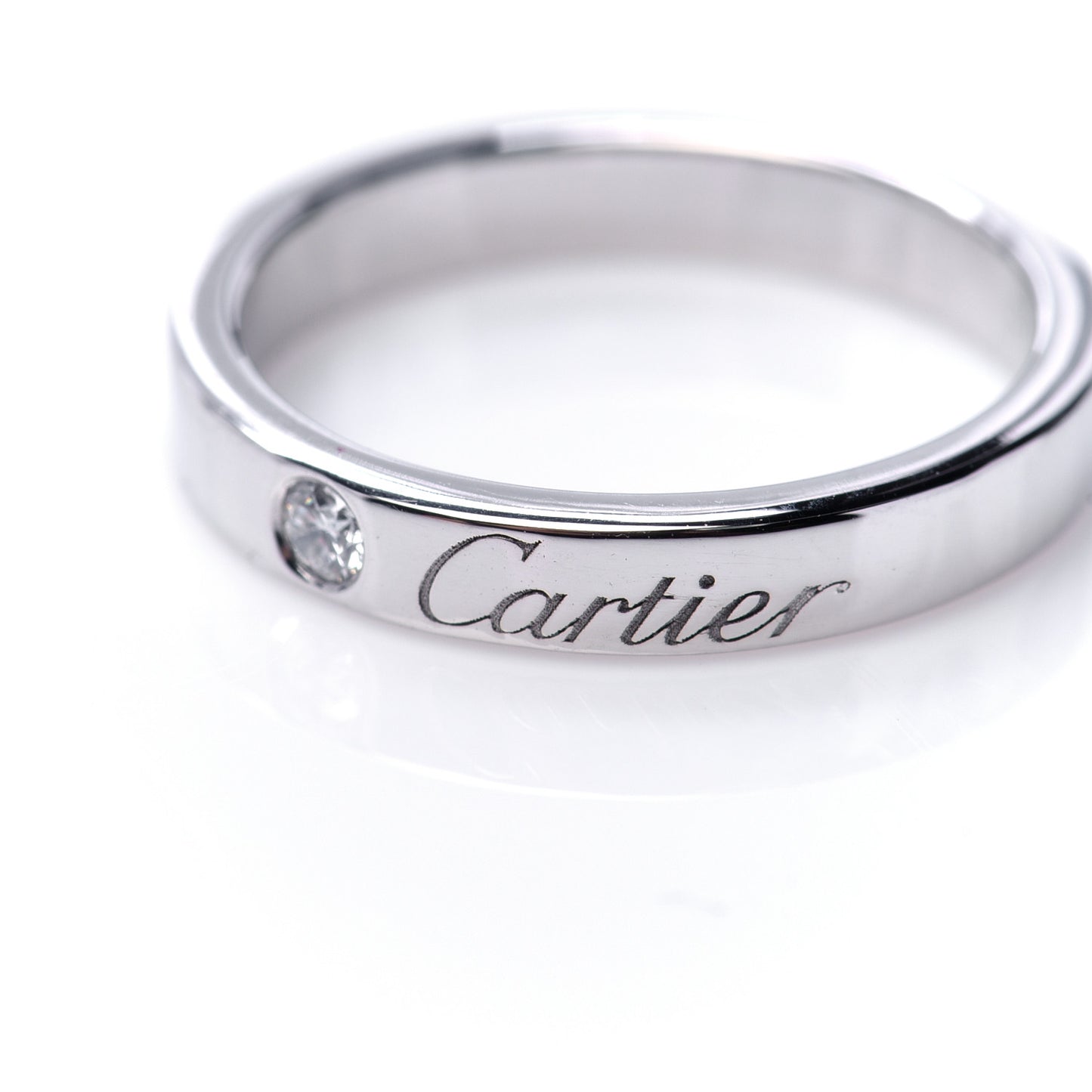 Platinum Diamond 3mm C De Cartier Wedding Band Ring 47 4