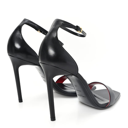 Saint Laurent Calfskin Amber 105 Ankle Strap Sandals 40 Black 5 of 10