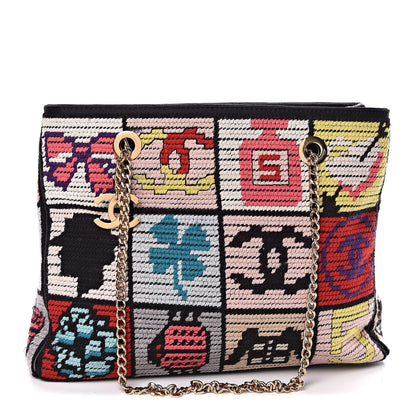 Chanel Needlepoint Precious Symbols Shoulder Bag Black 1 of 11