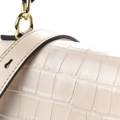 Chloe Calfskin Crocodile Embossed Mini Faye Day Shoulder Bag Cement Pink 11 of 11