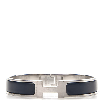 Hermes Matte Enamel Narrow Clic Clac HH Bracelet GM Bleu Nuit 1 of 6