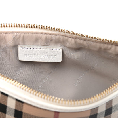 Burberry Haymarket Check Small Peyton Crossbody Clutch Bag White 5 of 6