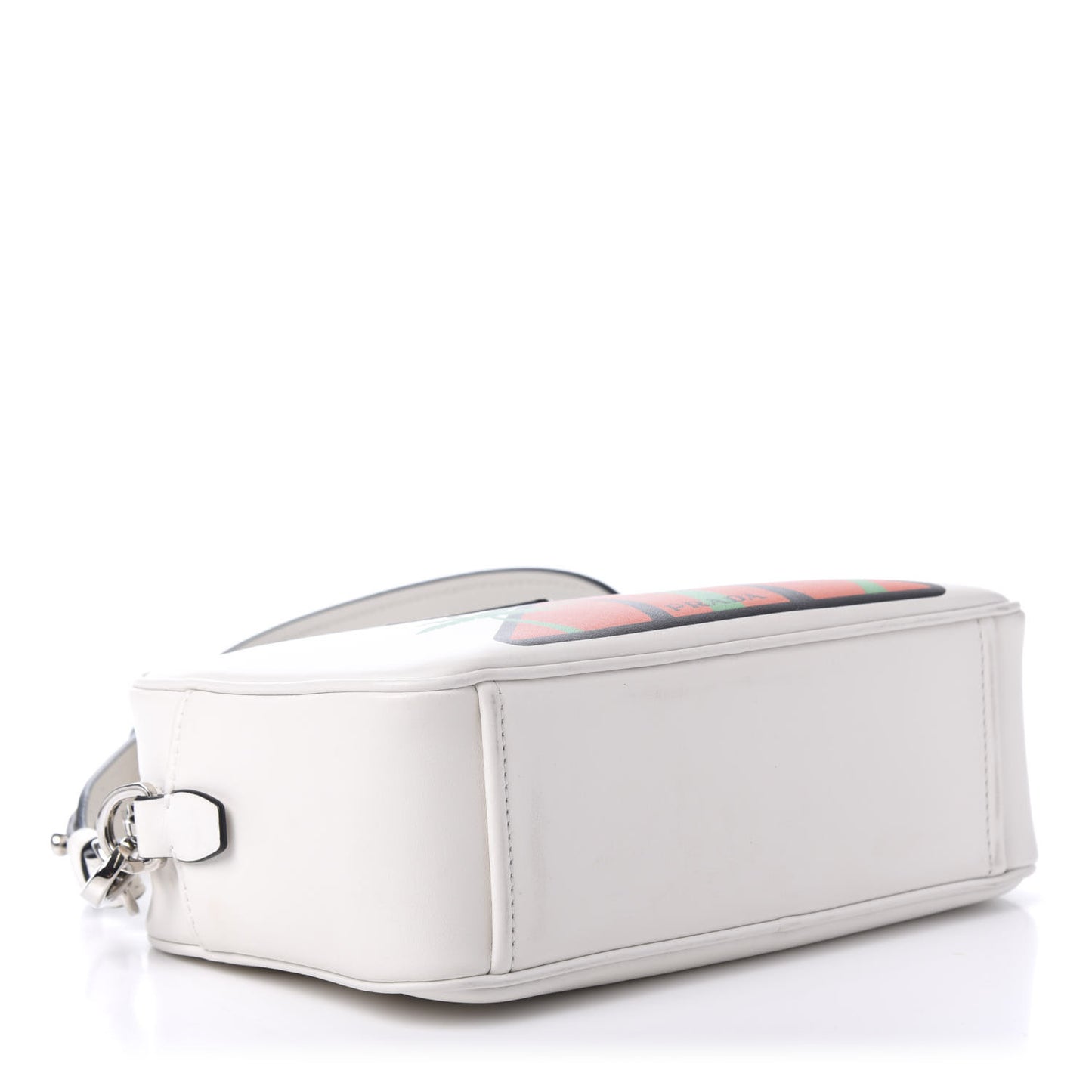 City Calf Palm Tree Print Camera Bag White Papaya