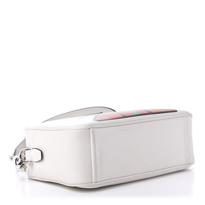 Prada City Calf Palm Tree Print Camera Bag White Papaya 4 of 9