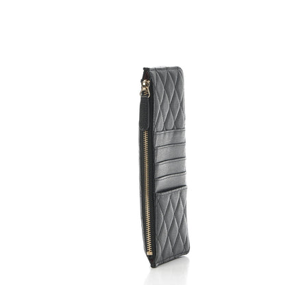 Chanel Caviar Quilted Classic Flat Wallet Pouch Black 3 of 9