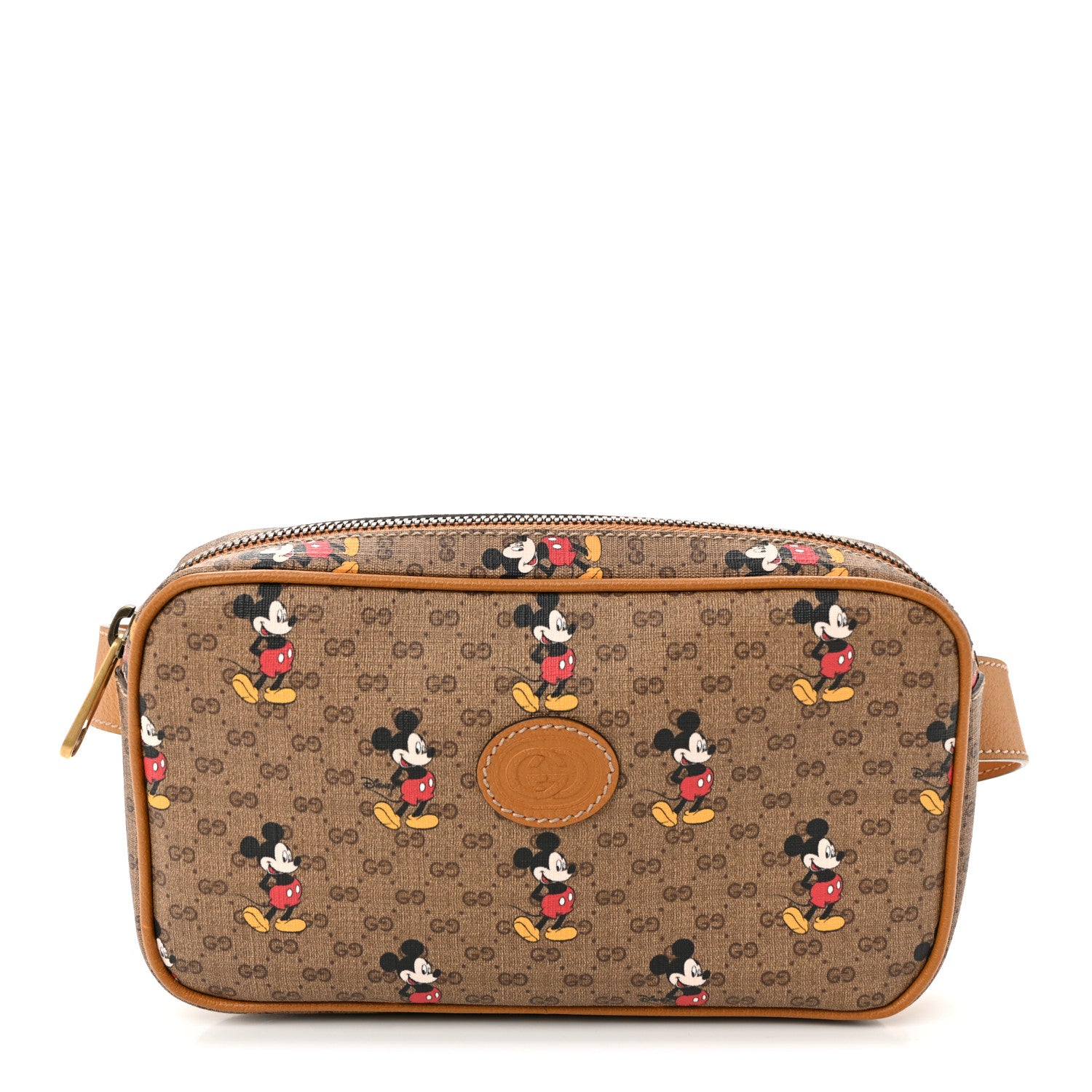 Gucci X DISNEY Mini Vintage GG Supreme Monogram Mickey Mouse Small Belt Bag 85 34 Beige Vintage Sun Oil 1 of 10