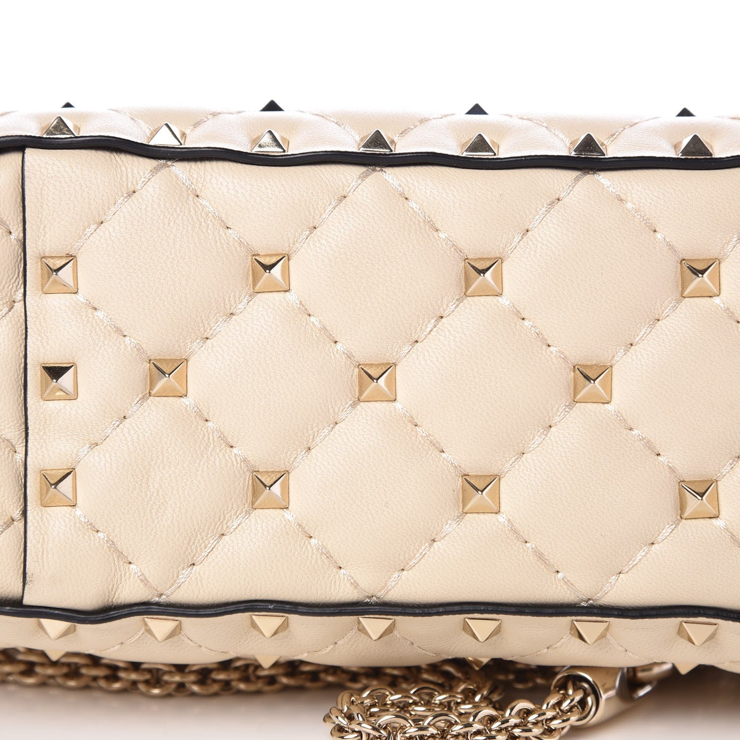 Valentino Garavani Nappa Medium Rockstud Spike Shoulder Bag Light Ivory 10 of 10