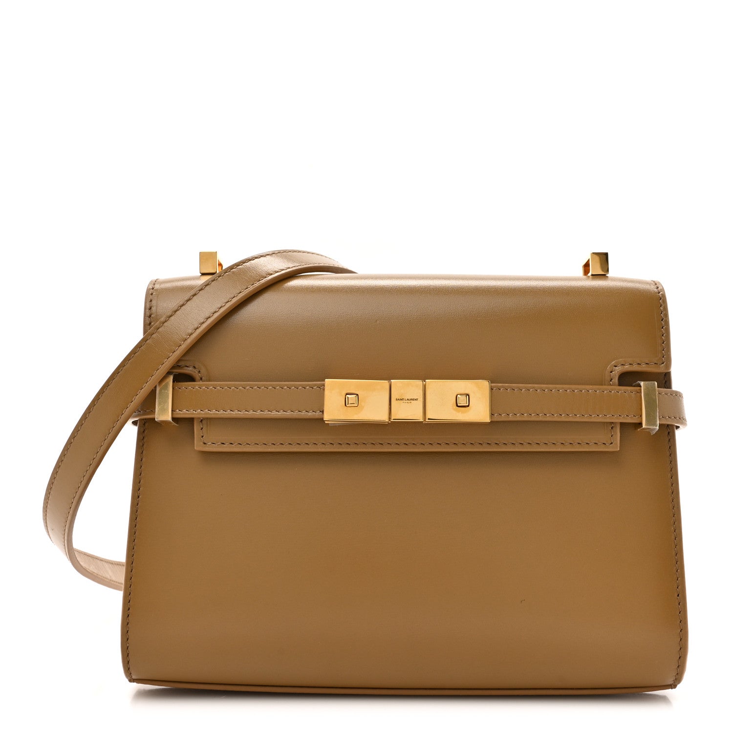 Saint Laurent Smooth Calfskin Mini Manhattan Shoulder Bag Natural Tan 1 of 12