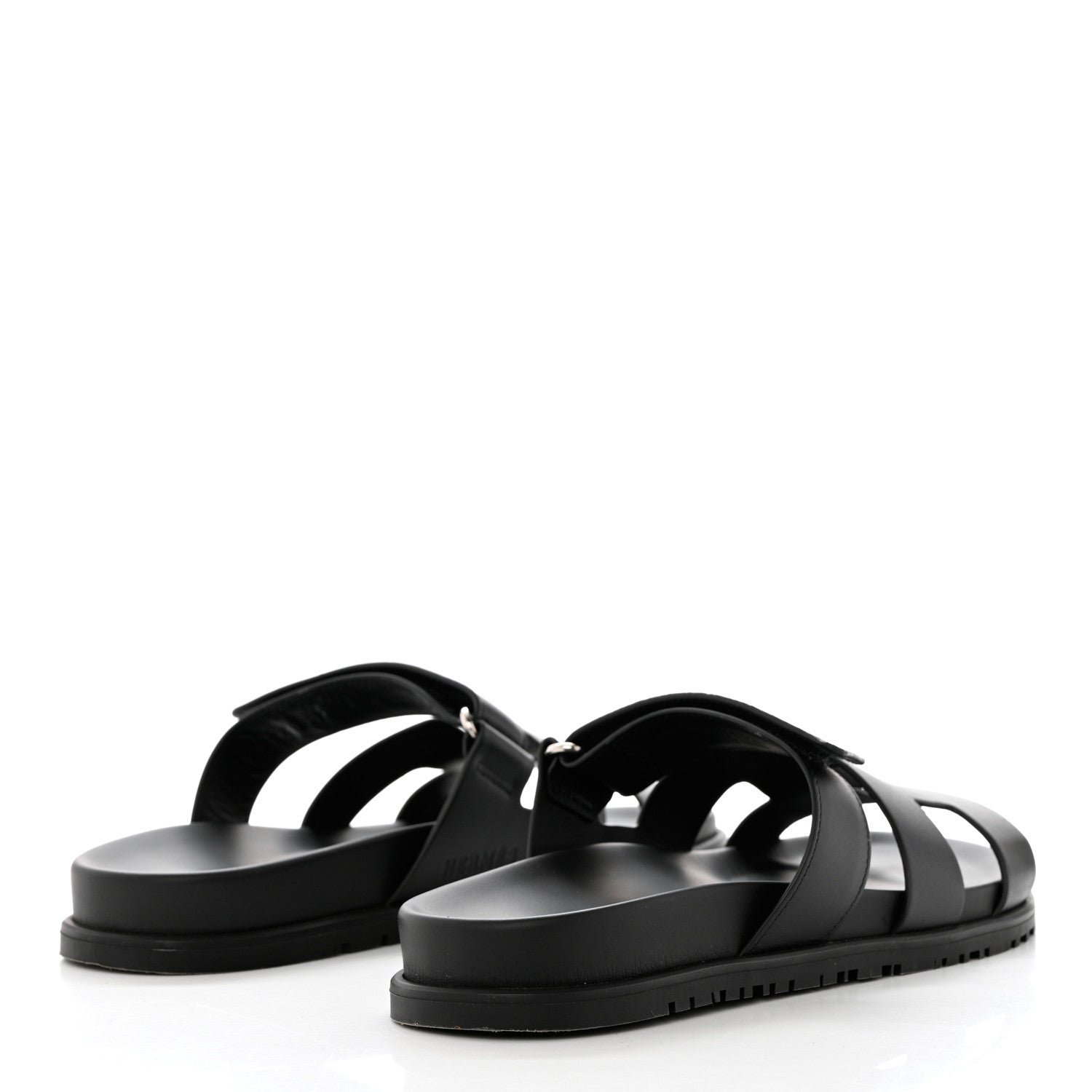 Hermes Calfskin Womens Chypre Sandals 40.5 Black 4 of 11
