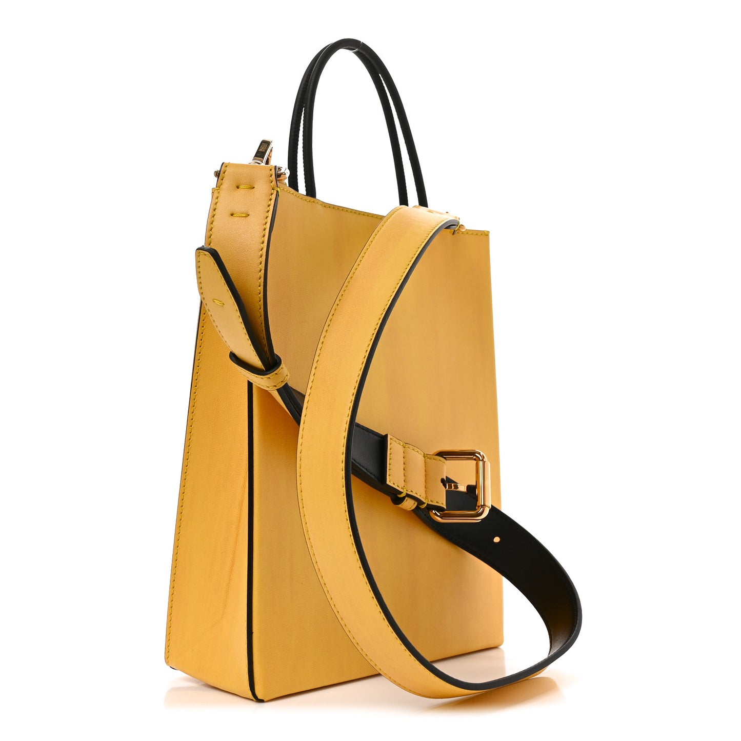 Vitello Fluffy Logo Small Pack Shopper Tote Yellow Box Black