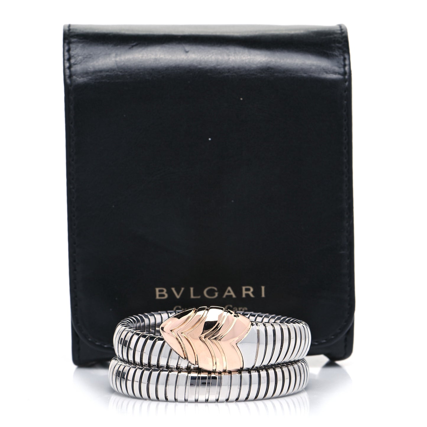 Stainless Steel 18K Rose Gold Serpenti Tubogas Double Spiral Bracelet ML