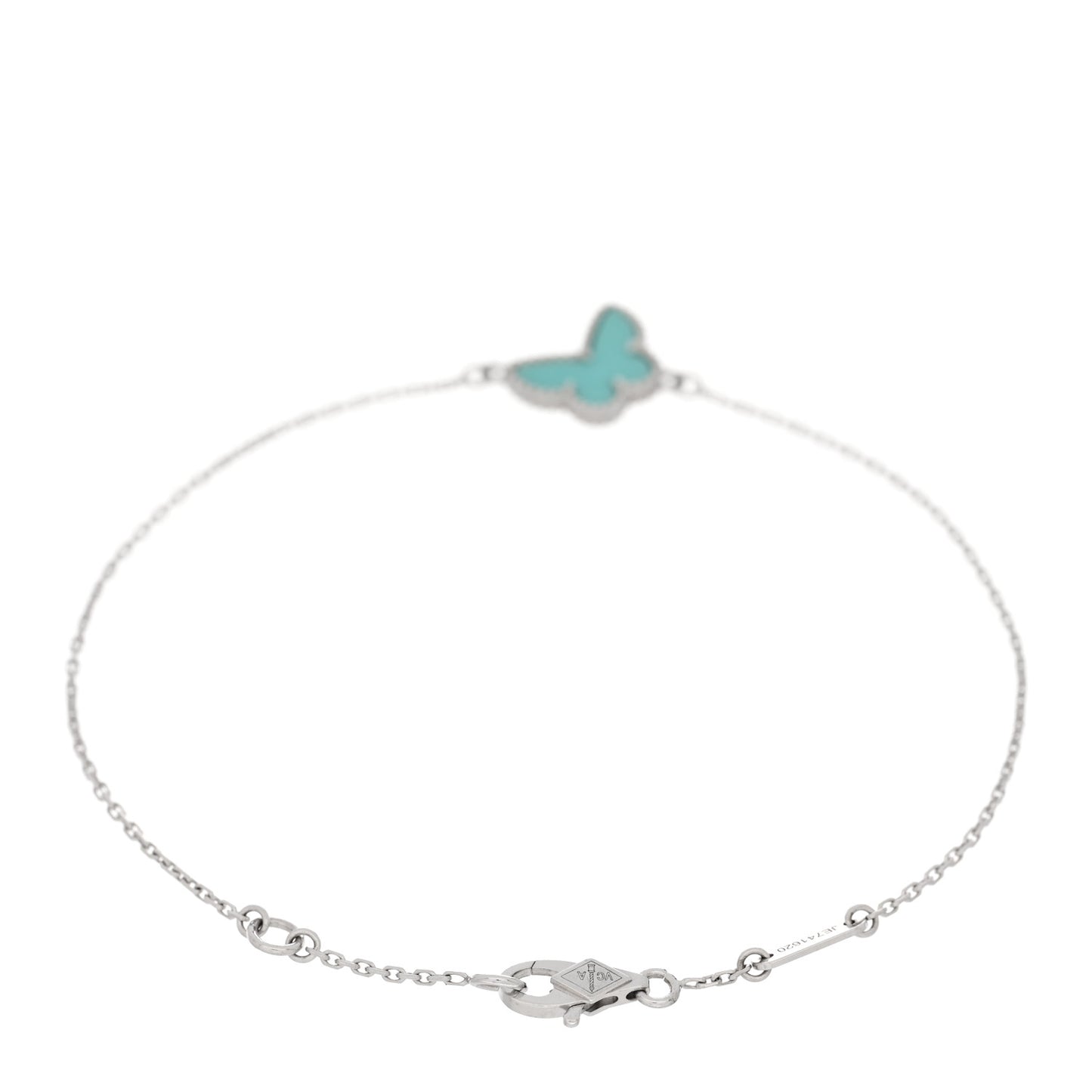 18K White Gold Turquoise Sweet Alhambra Butterfly Bracelet
