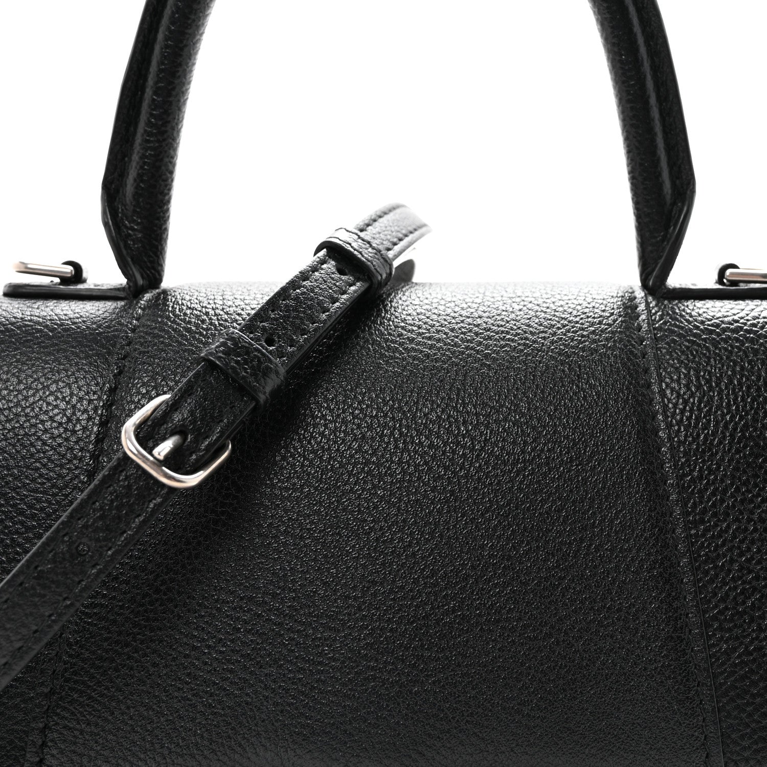 Balenciaga Grained Calfskin Small Hourglass Top Handle Bag Black 6 of 8