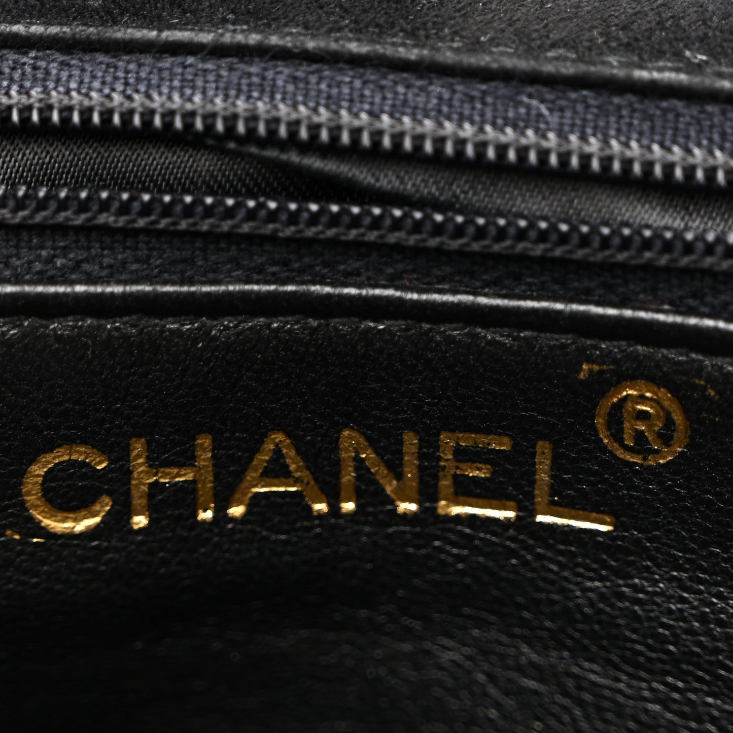 Suede Chevron Gripoix Quilted Flap Black