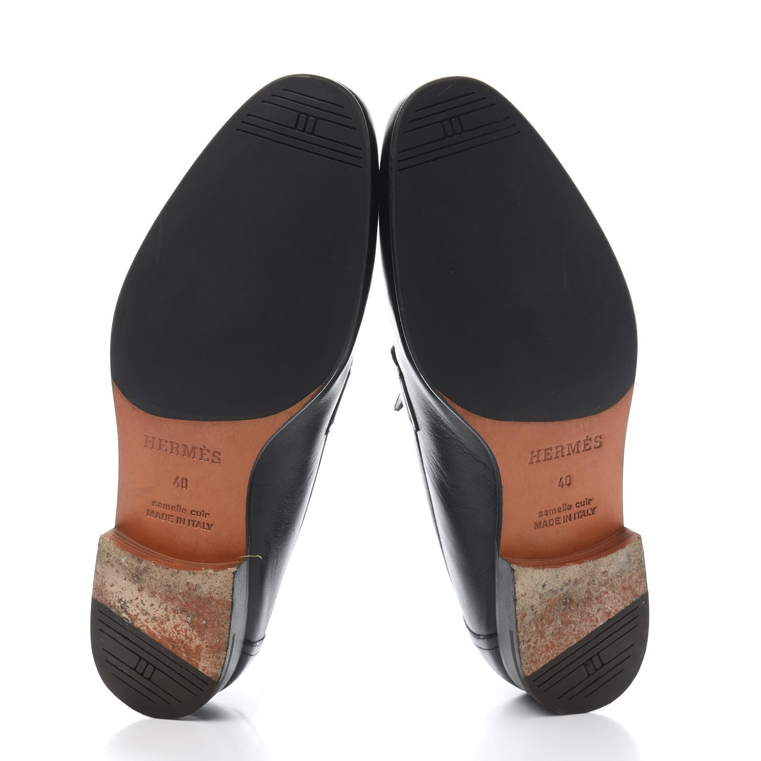 Hermes Goatskin Mens Paris Loafers 40 Black 5 of 9