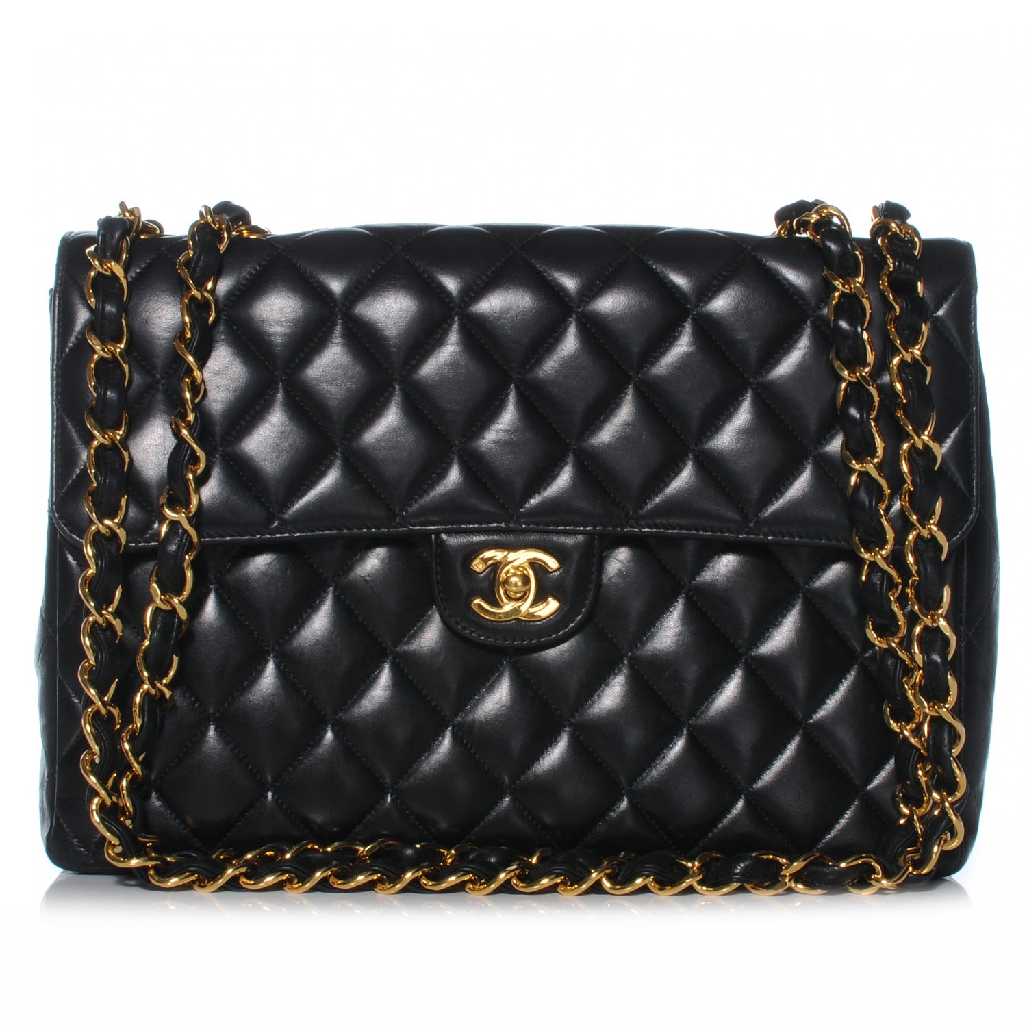 Chanel Lambskin Jumbo Single Flap Black 1 of 8
