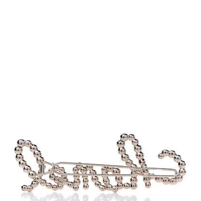 Chanel Metal Glass Swirling Pearls Hair Clip Gold 3 of 5