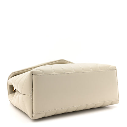 Saint Laurent Calfskin Y Quilted Monogram Small Loulou Chain Satchel Crema Soft 4 of 12