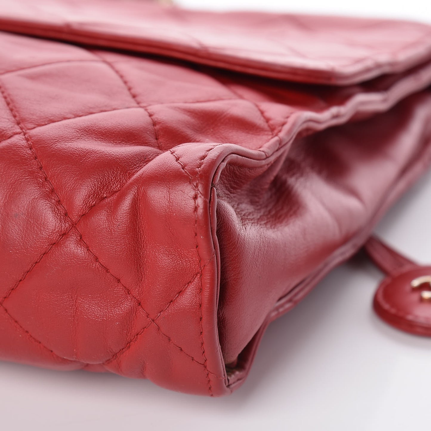 Lambskin Quilted Flap Red