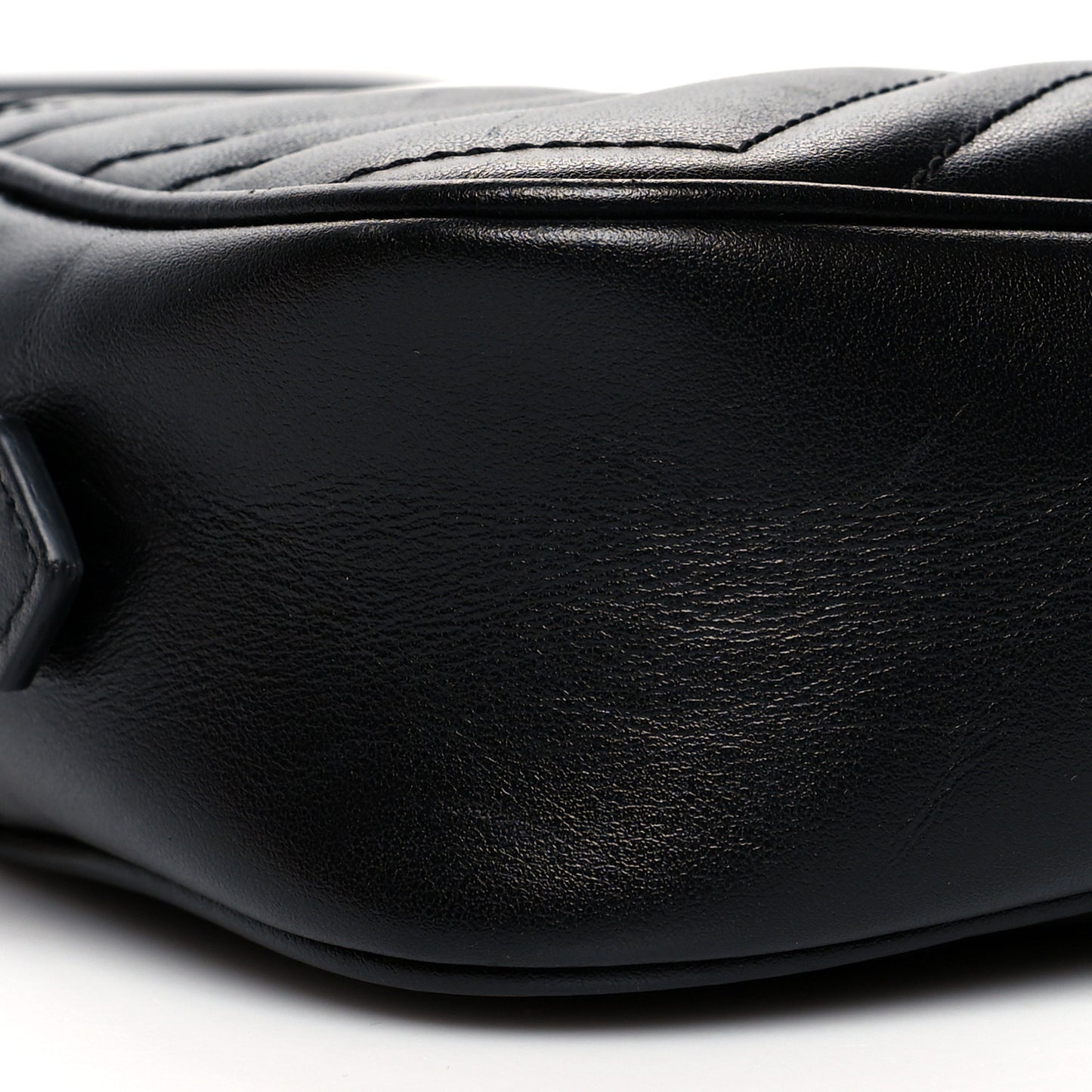 Calfskin Matelasse Mini GG Marmont Chain Shoulder Bag Black