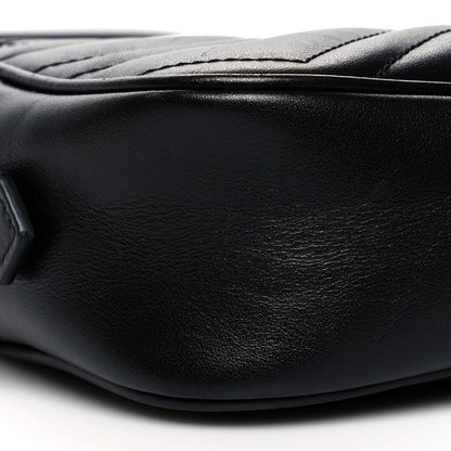 Gucci Calfskin Matelasse Mini GG Marmont Chain Shoulder Bag Black 10 of 12