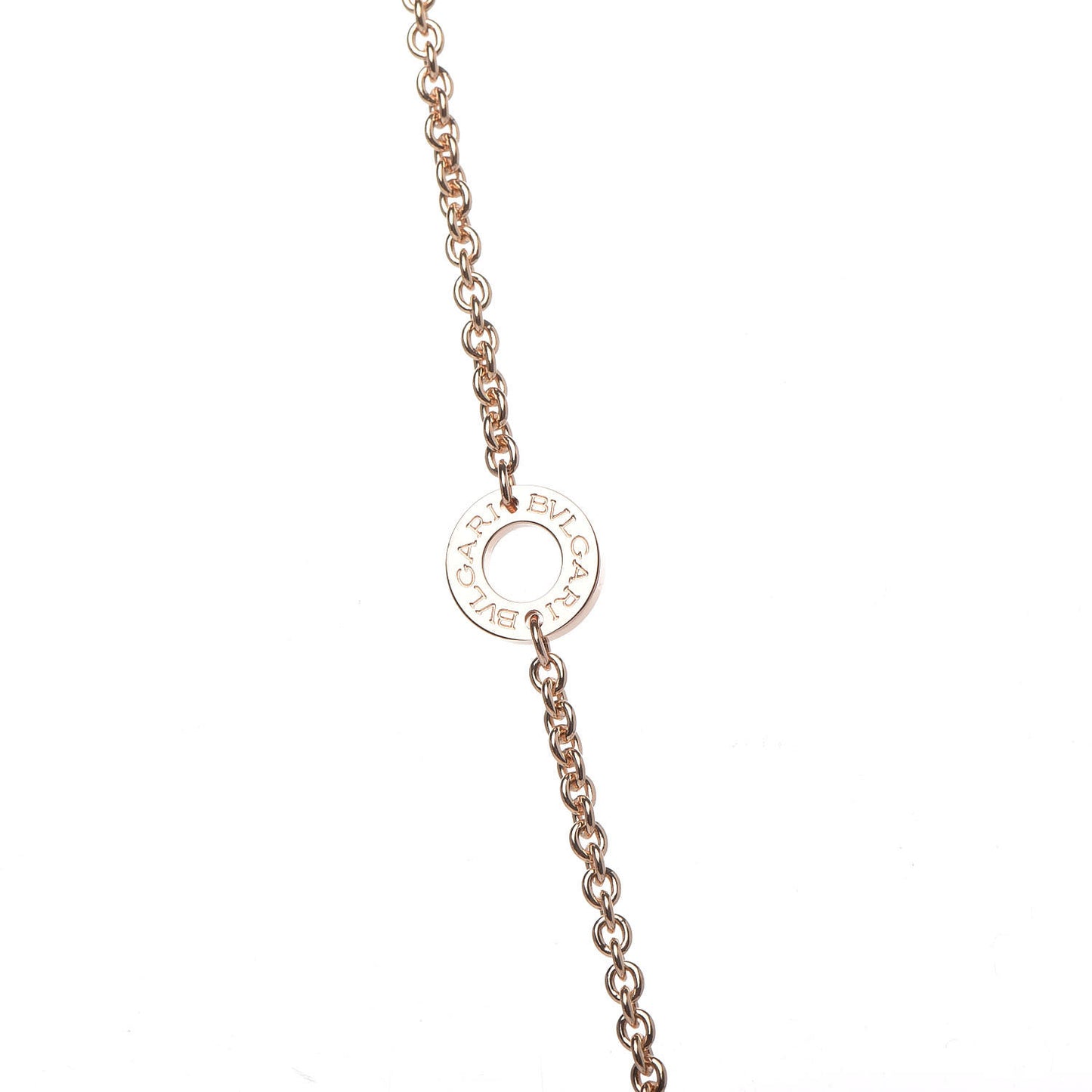 18K Rose Gold Diamond White Ceramic B.Zero1 Necklace