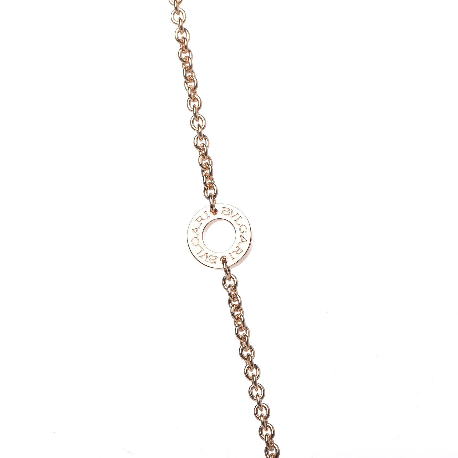 Bulgari 18K Rose Gold Diamond White Ceramic B.Zero1 Necklace 6 of 8