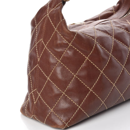 Chanel Calfskin Quilted Surpique Hobo Brown 16 of 21