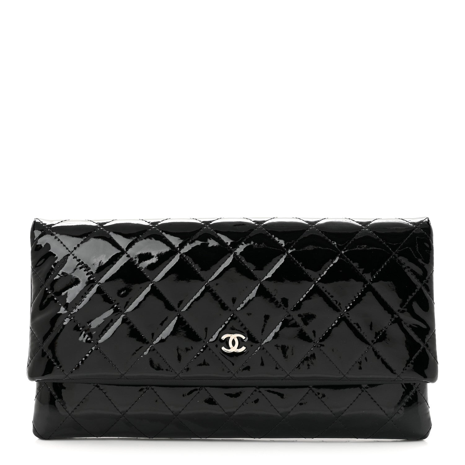 Chanel Patent Calfskin Quilted Beauty CC Clutch Black 1 of 8