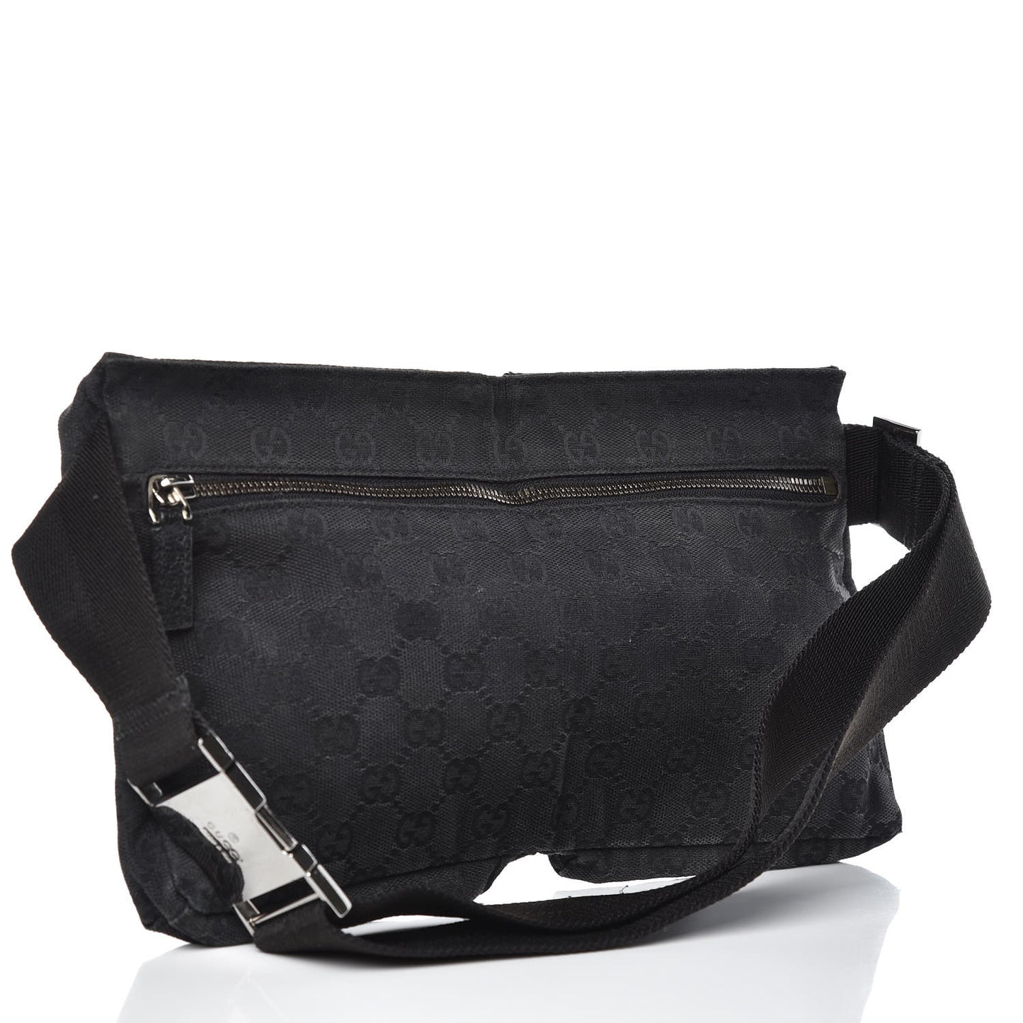 GG Monogram Double Pocket Belt Bag Black