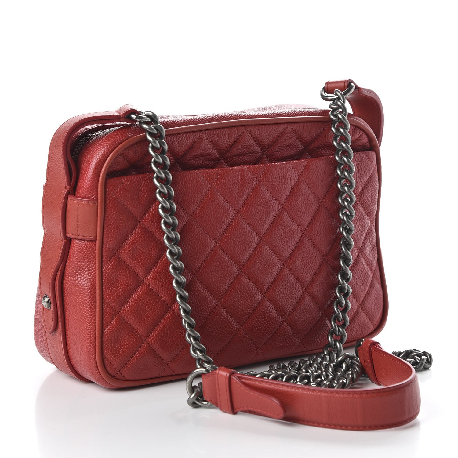 Chanel Caviar Quilted Medium Business Trip Camera Bag Red 2 of 11
