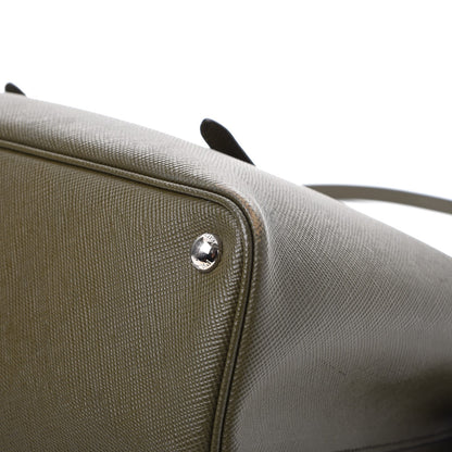 Prada Saffiano Cuir Medium Double Bag Militare 13 of 15