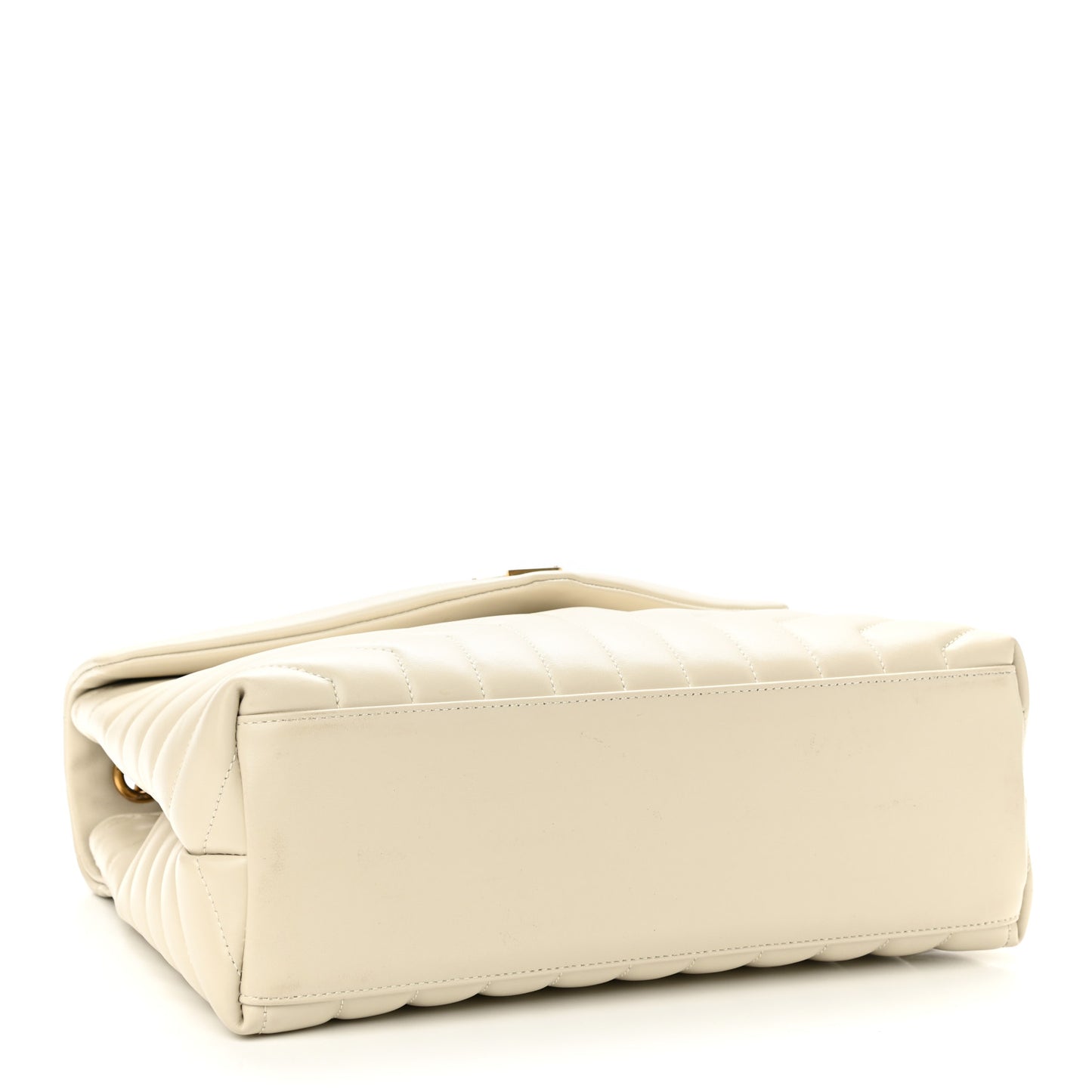 Calfskin Y Quilted Monogram Medium Loulou Chain Satchel Blanc Vintage