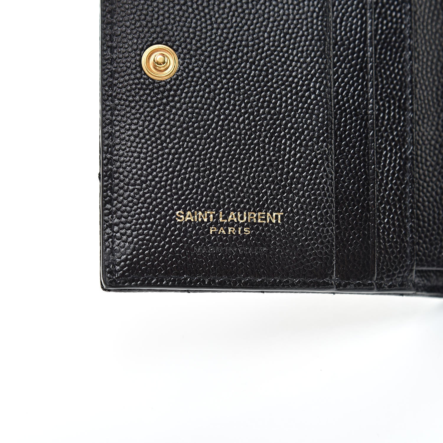 Saint Laurent Grain De Poudre Matelasse Chevron Monogram Zipped Card Case Black 6 of 7